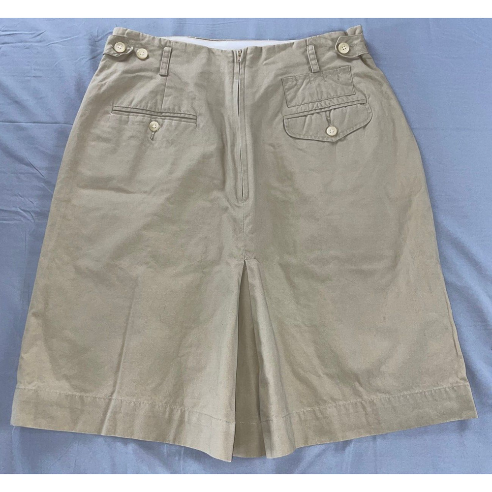 Ralph Lauren Rear Zip Vintage Cotton Pleated A-Line Skirt Women's Size 6